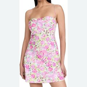 For Love and Lemons Paulina Floral Print Mini Dress
